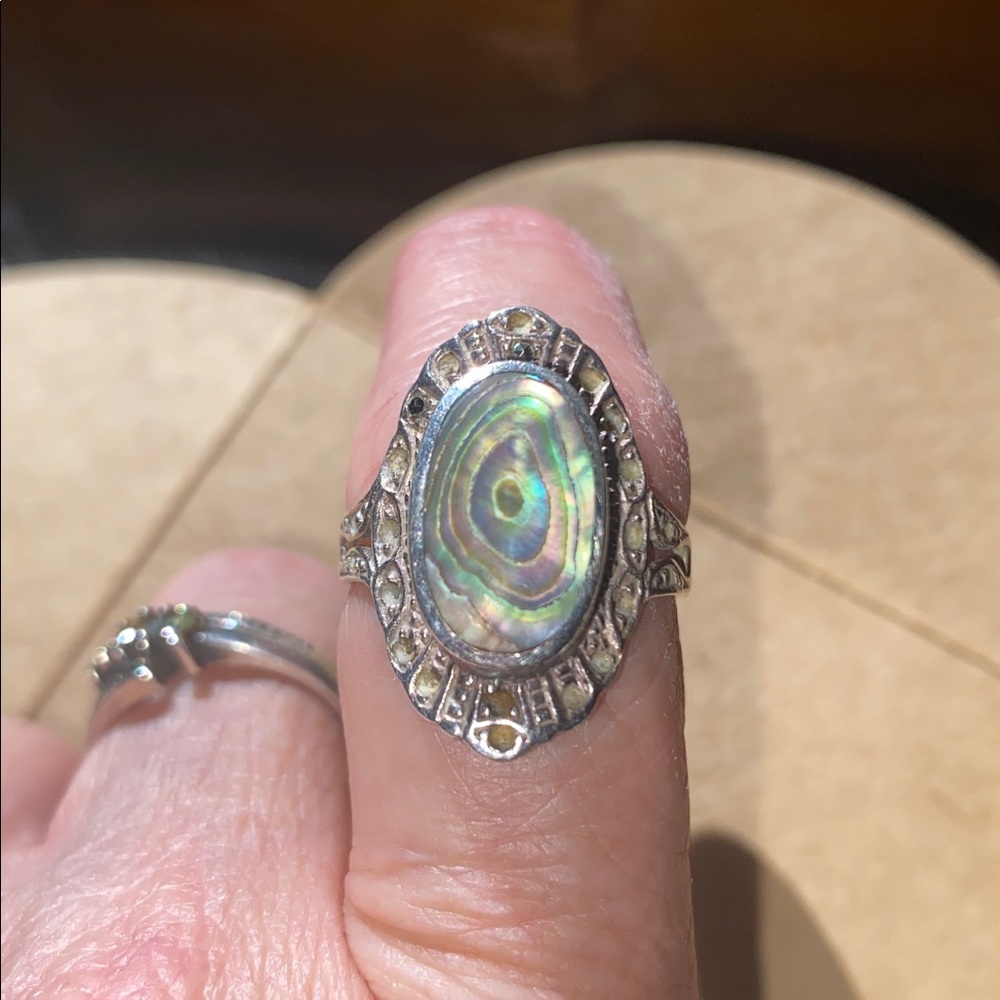 Vintage sterling 925 abalone ring
